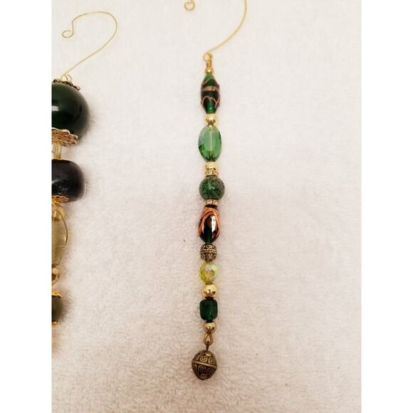Four green and gold Christmas icicle ornaments c7 - Picture 6 of 9